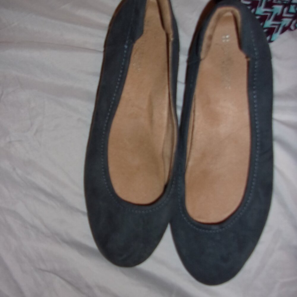 womens size 8 blue casual dress flats shoes flat eight